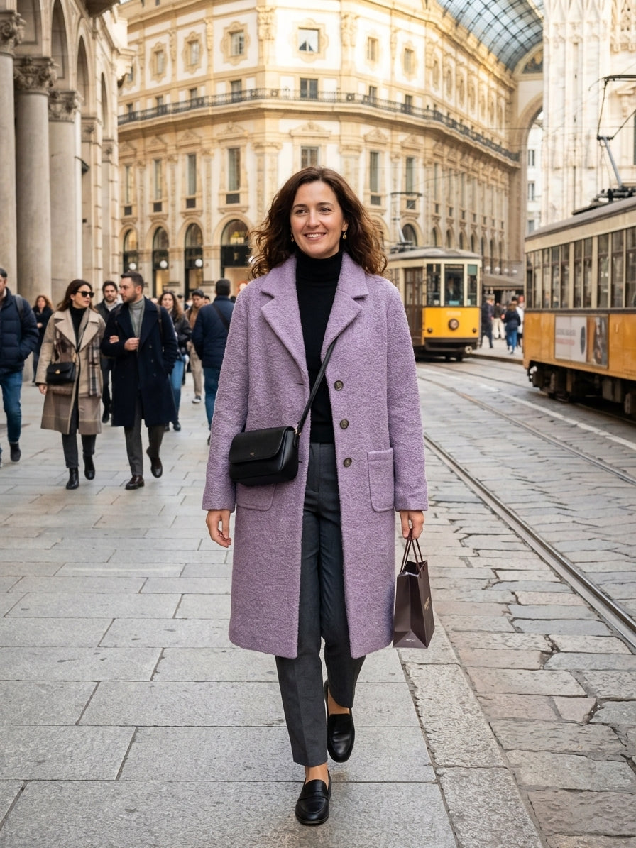 NED Dutch Fashion Damenmantel KANA – eleganter unifarbener Mantel für Herbst & Winter 2026