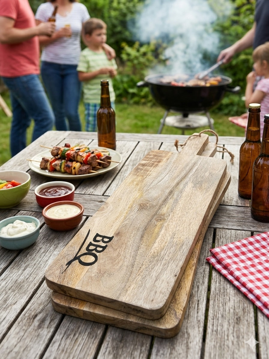 BBQ Tablett Echtholz 40 cm lang