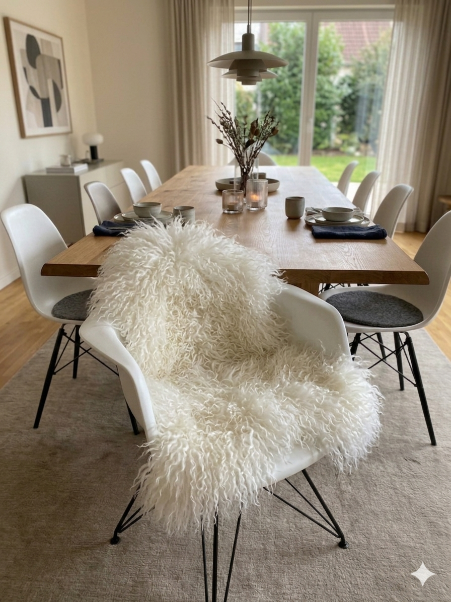 Lammfell Tibet Premium wollweiß gelockt – 100 x 60 cm echtes Schaffell, luxuriös weich & stilvoll