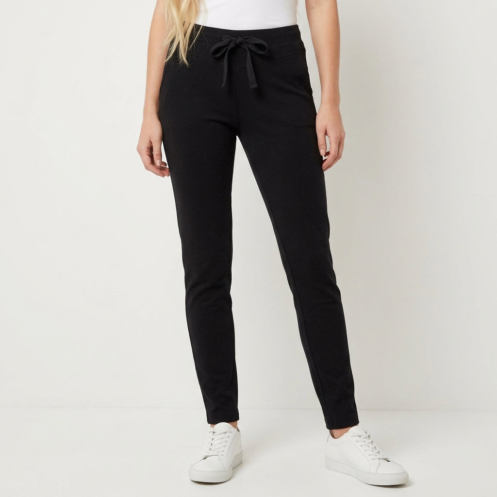 Enjoy Damen Travel Stretch Schlupfhose mit elastischem Bund, schwarz