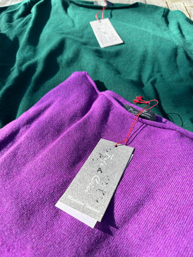 Fefe & Cici Cashmere Blend Pullover Rundhals lila weitere Perspektive des Produkts