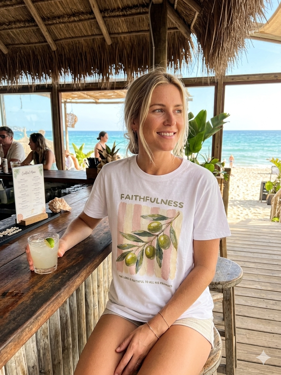 Sommerliches Shirt mit Print – One Size (34–40) aus Baumwolle & Elasthan | Made in Italy