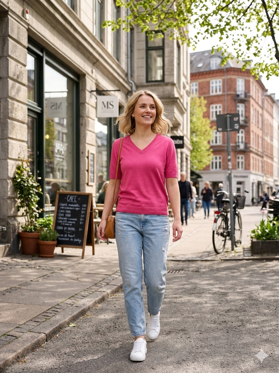 NED Dutch Fashion Design Damen Pullover „Vils“ mit V-Neck – Spring/Summer 2026