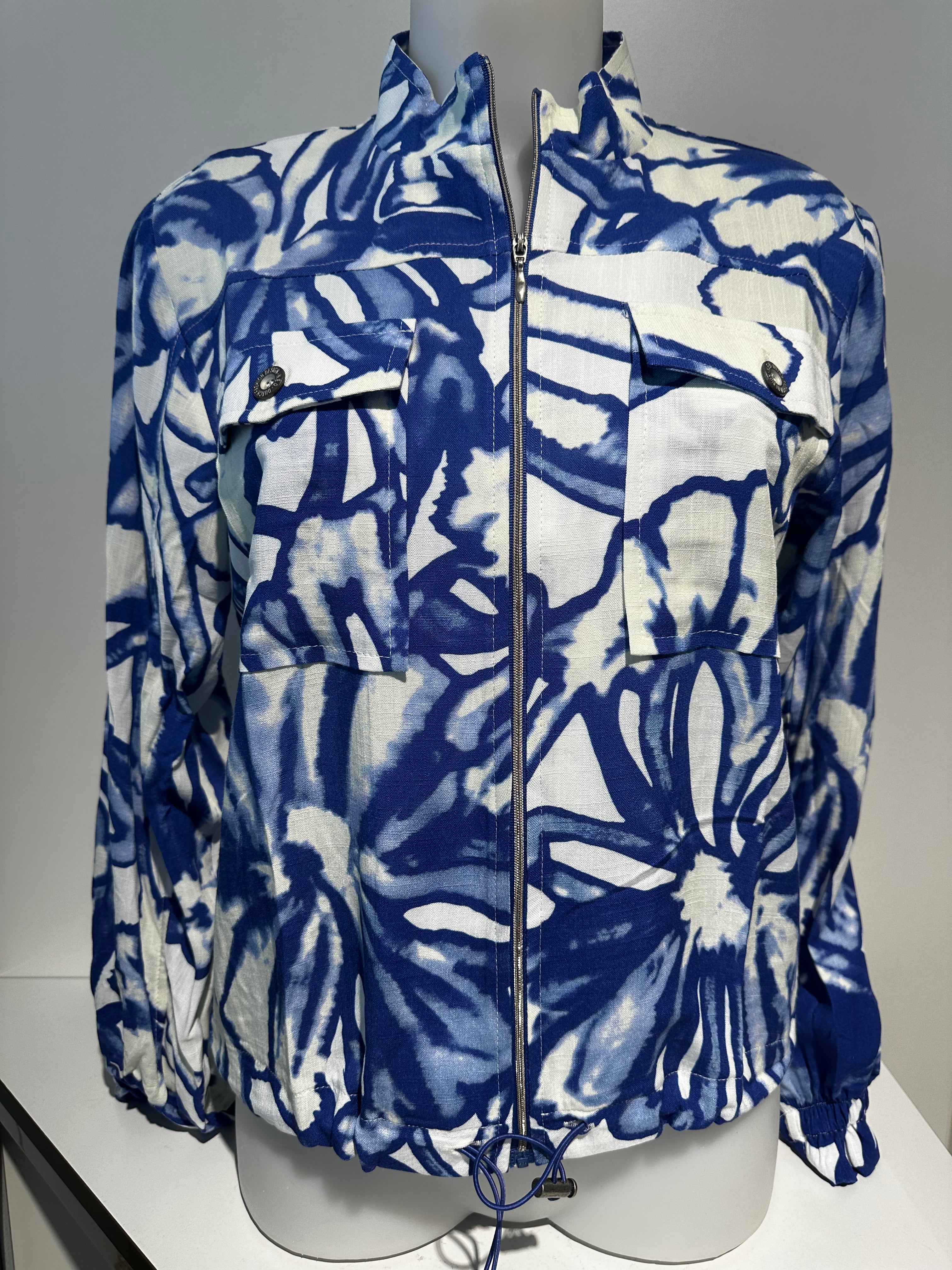 Blouson Jacke Viscose Ruan-B LS Blue Lolite Inkt Art Dutch Fashion Design