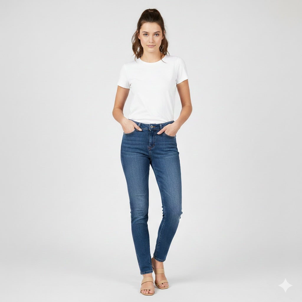 Enjoy Jeans Slim Superstretch 5 Pocket Blue Denim wash Col 170