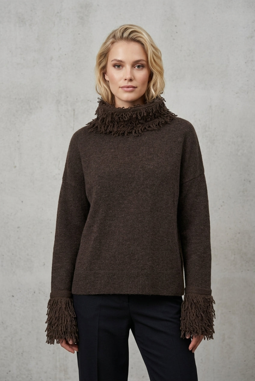 NED Dutch Fashion Design Pullover Isane – mit raffinierten Fransen