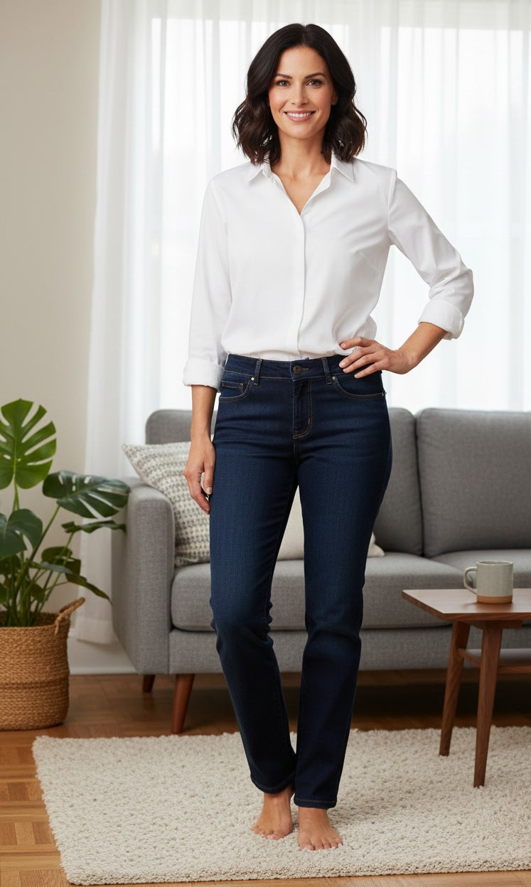 PAMELA Damenjeans Superstretch Blue Denim – 5-Pocket Shaping Jeans