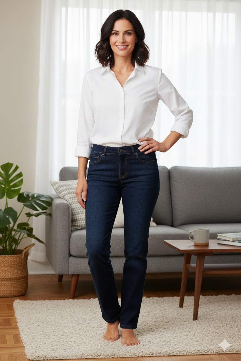 PAMELA Superstretch Jeans 5 Pocket Blue Denim Jeans New Shaping (1601-055)