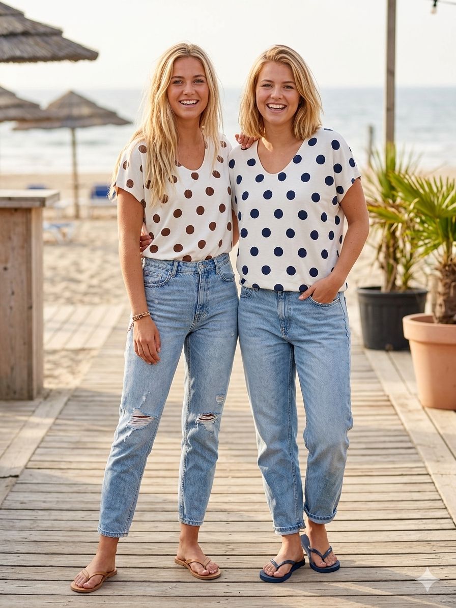 Sommerliches Damen-Shirt mit Punkten – luftig, leicht und vielseitig Enjoy womenswear