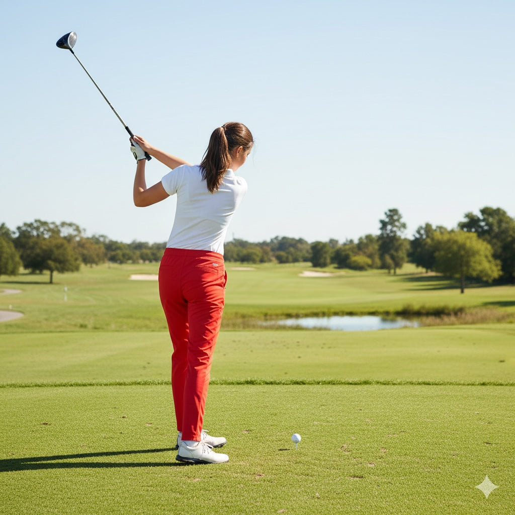 Enjoy Damen Travel Stetch Schlupfhose mit elastischem Bund, koralle