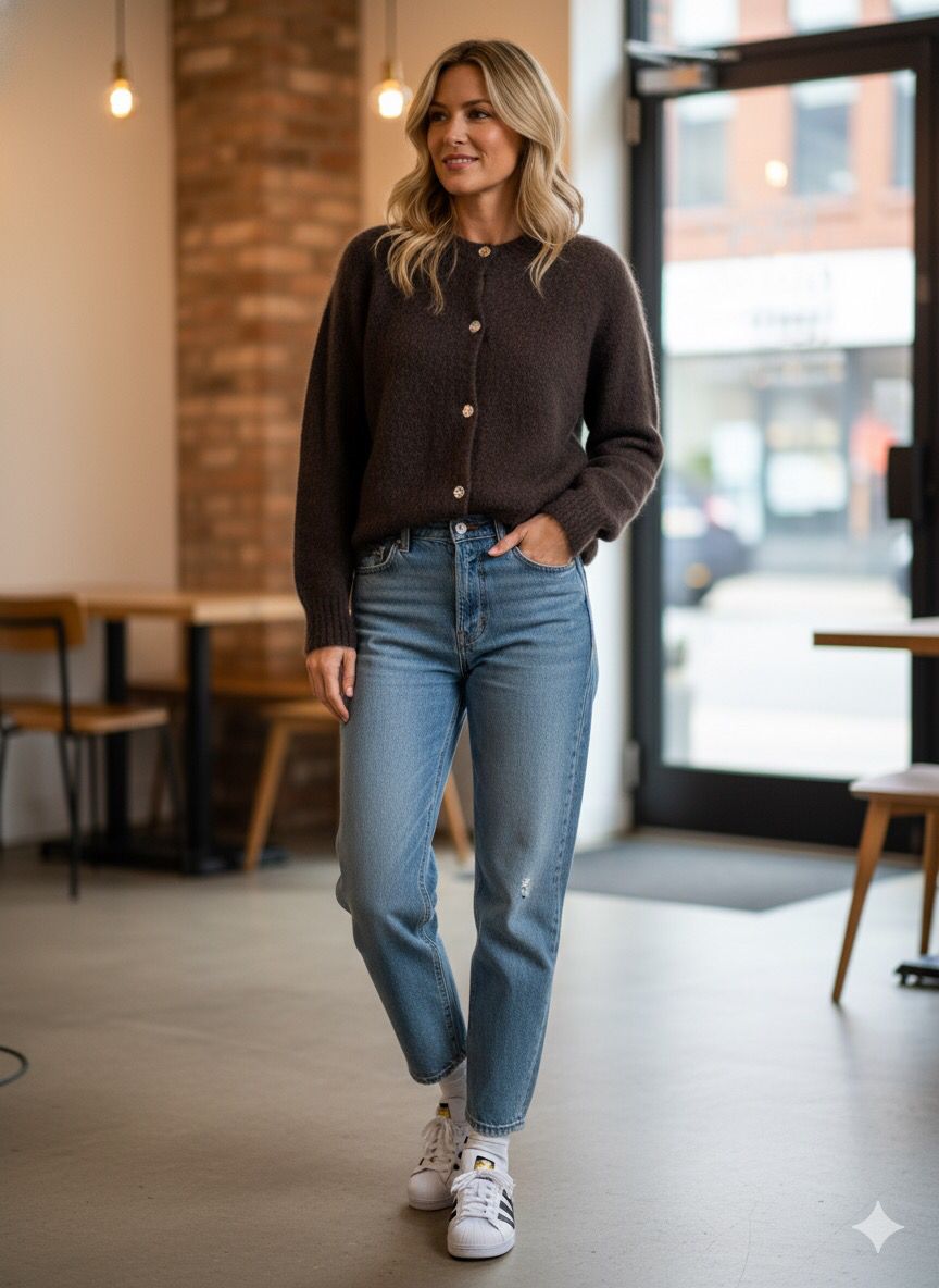 CARDIGAN mit Knopfleiste One Size Made in Italy