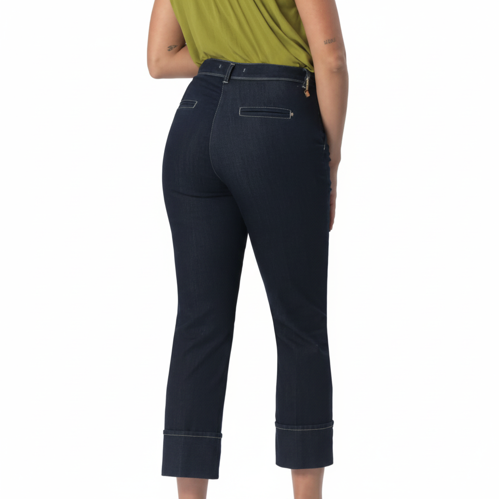 IBER Kimmy 7/8 tel  Stretch Jeans blue Denim mit Umschlag - weitere Ansicht