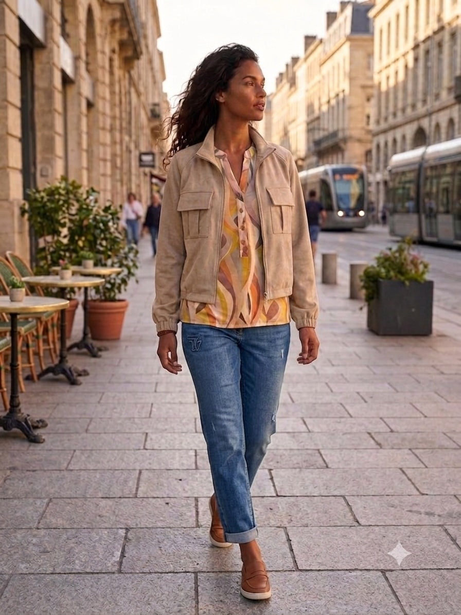 Damen Shirt mit Knopfleiste – Luftiges Viskose-Top mit Stretch für den Sommer mit Stretch-Anteil
